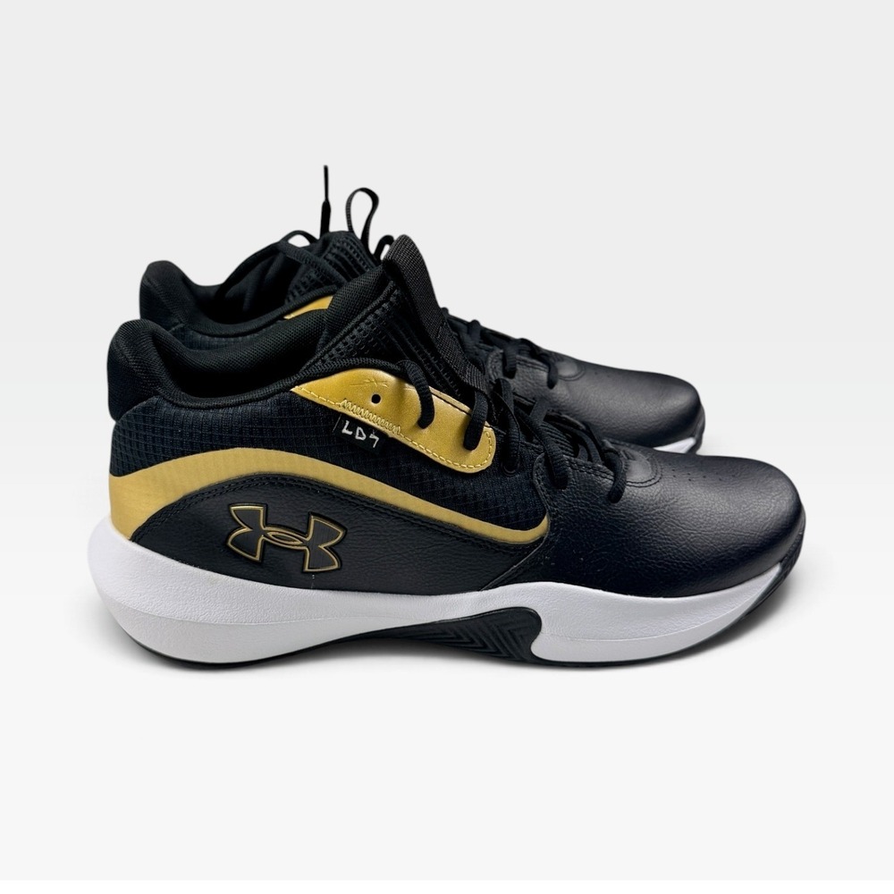 Under Armour Basketball Shoes Lockdown 7 Mens 10.5 Black Gold 3028512-001 New